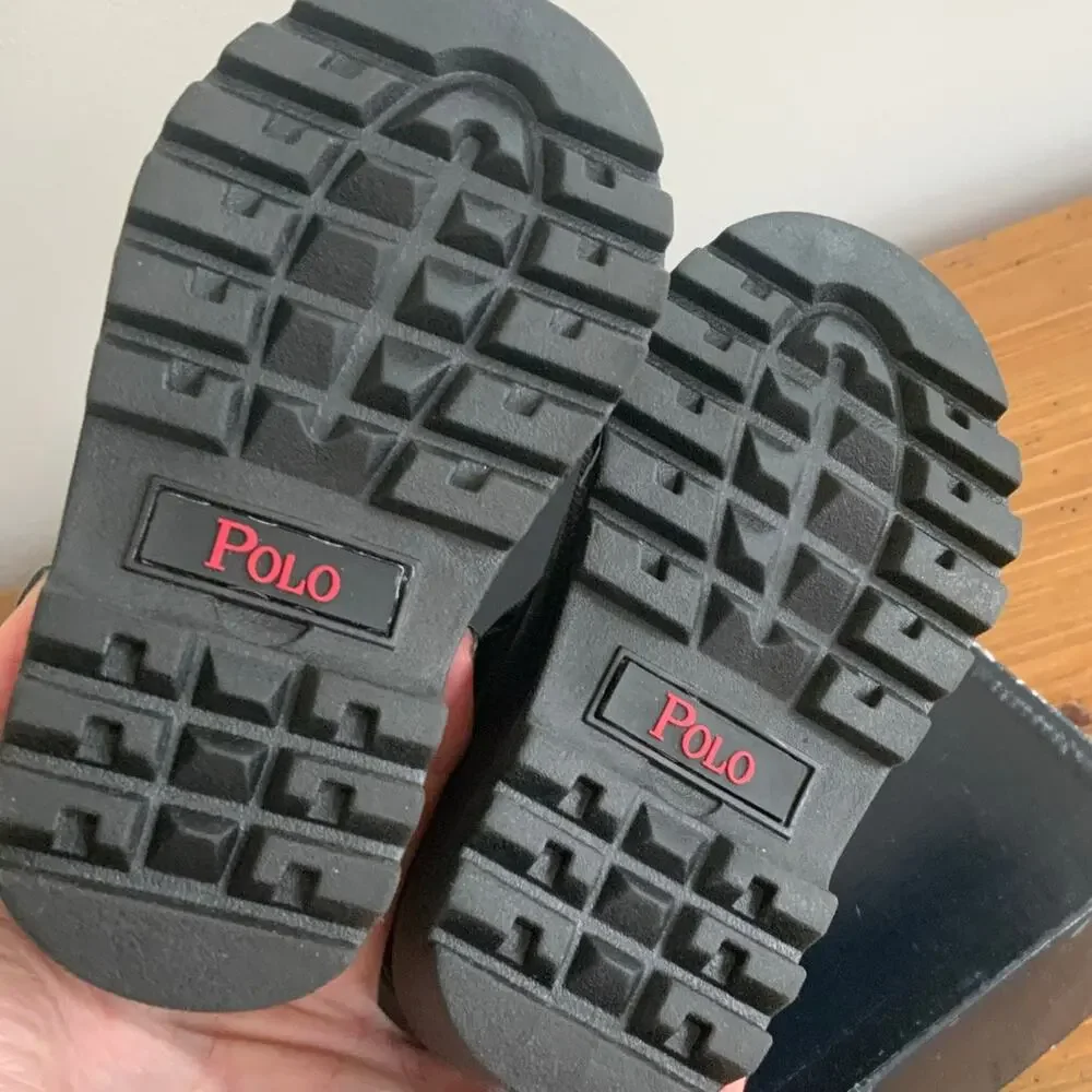 Polo Ralph Black Vancouver Zip Snow Boots size 4‎